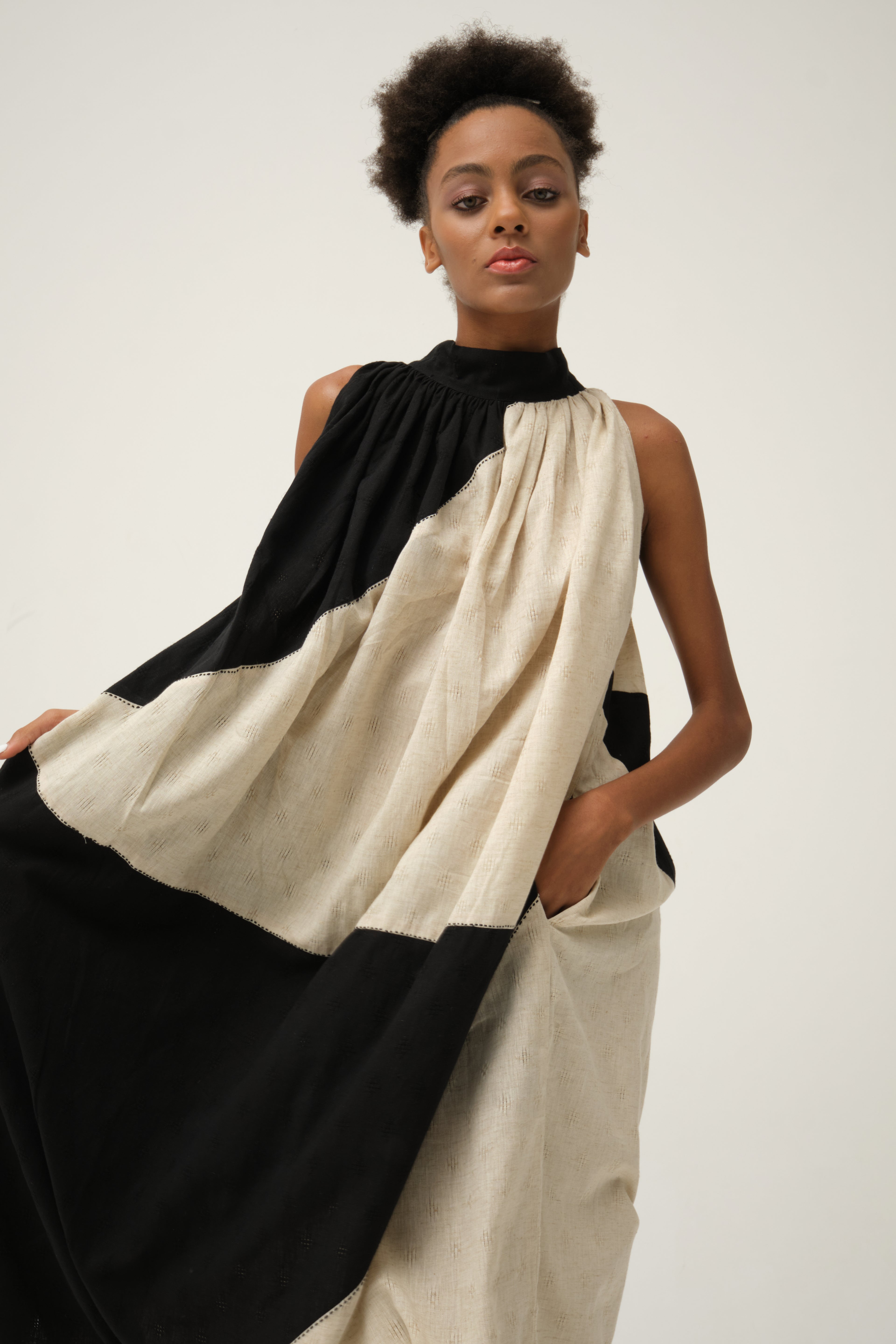 Black & Cream FLINTSTONE DRESS