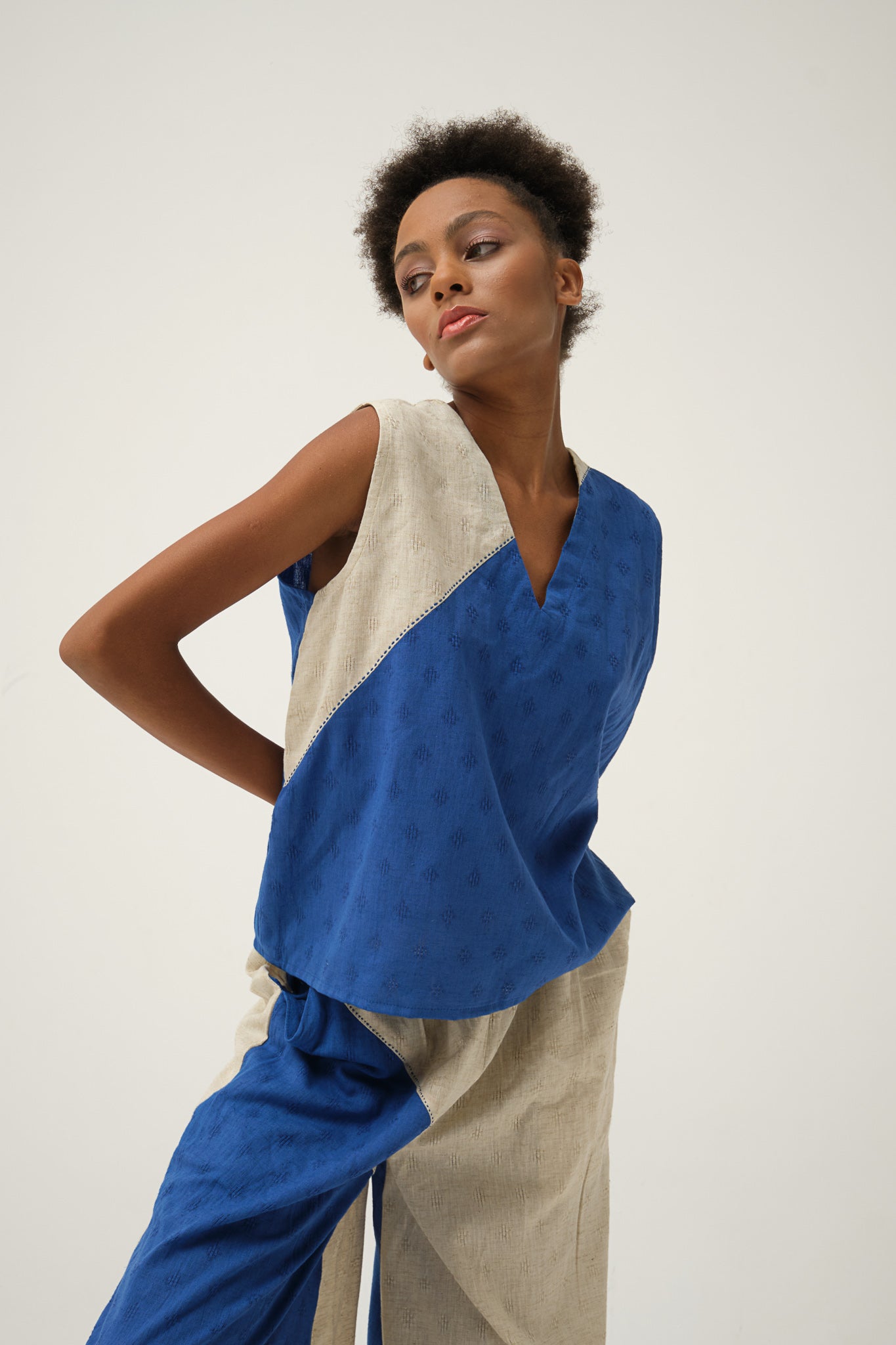 Blue Cotton BUNNY TOP