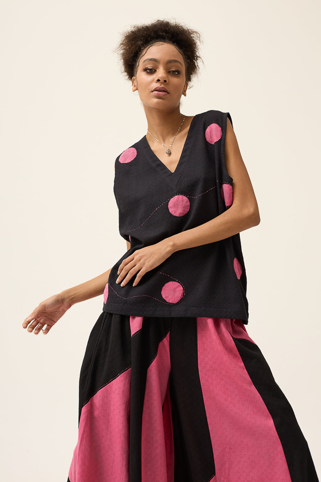 pink polka dress