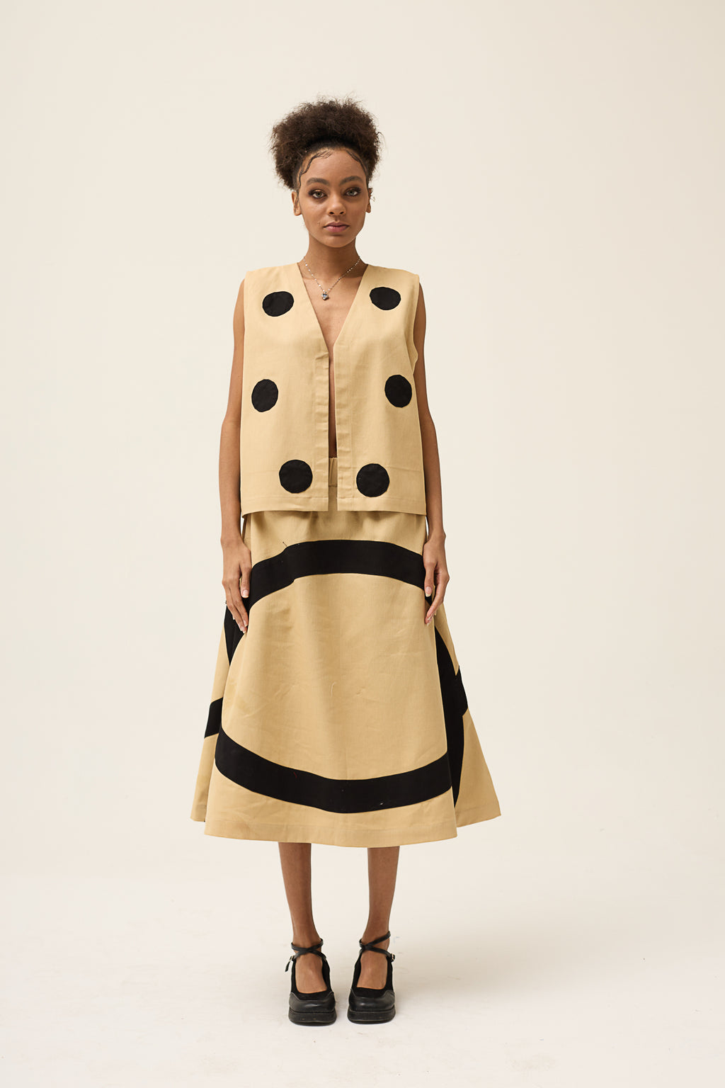 Black Polka Rose Set