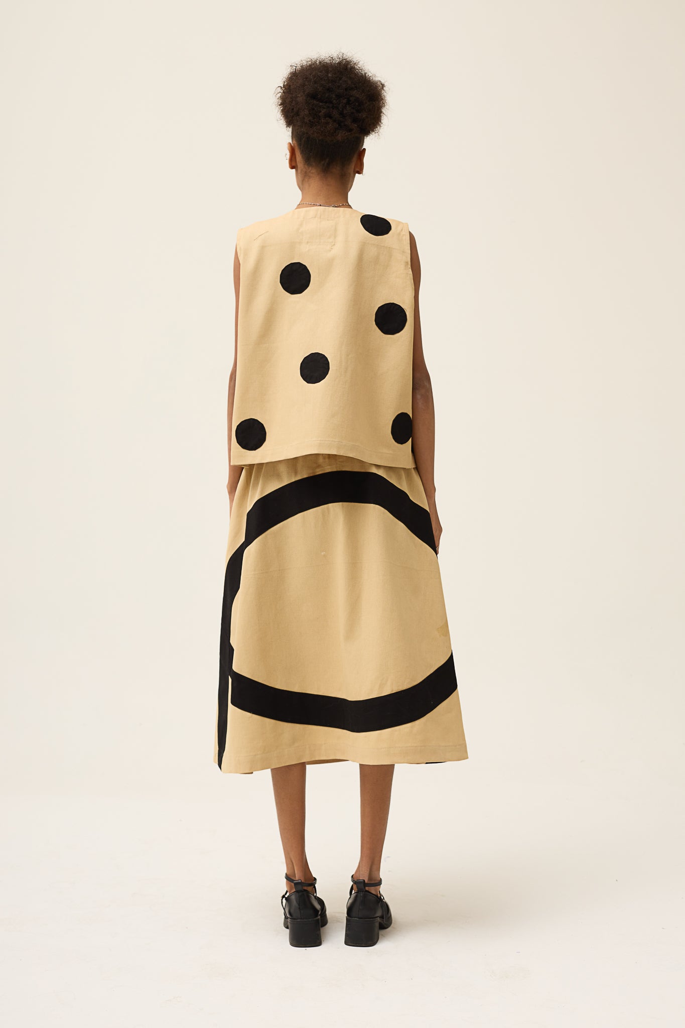 Black Polka Rose Set