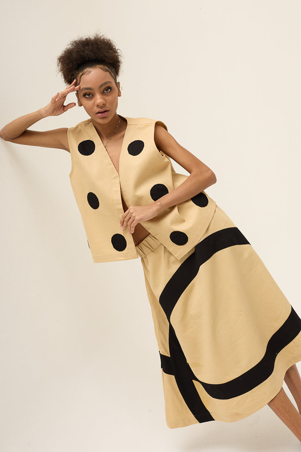 Black Polka Rose Set