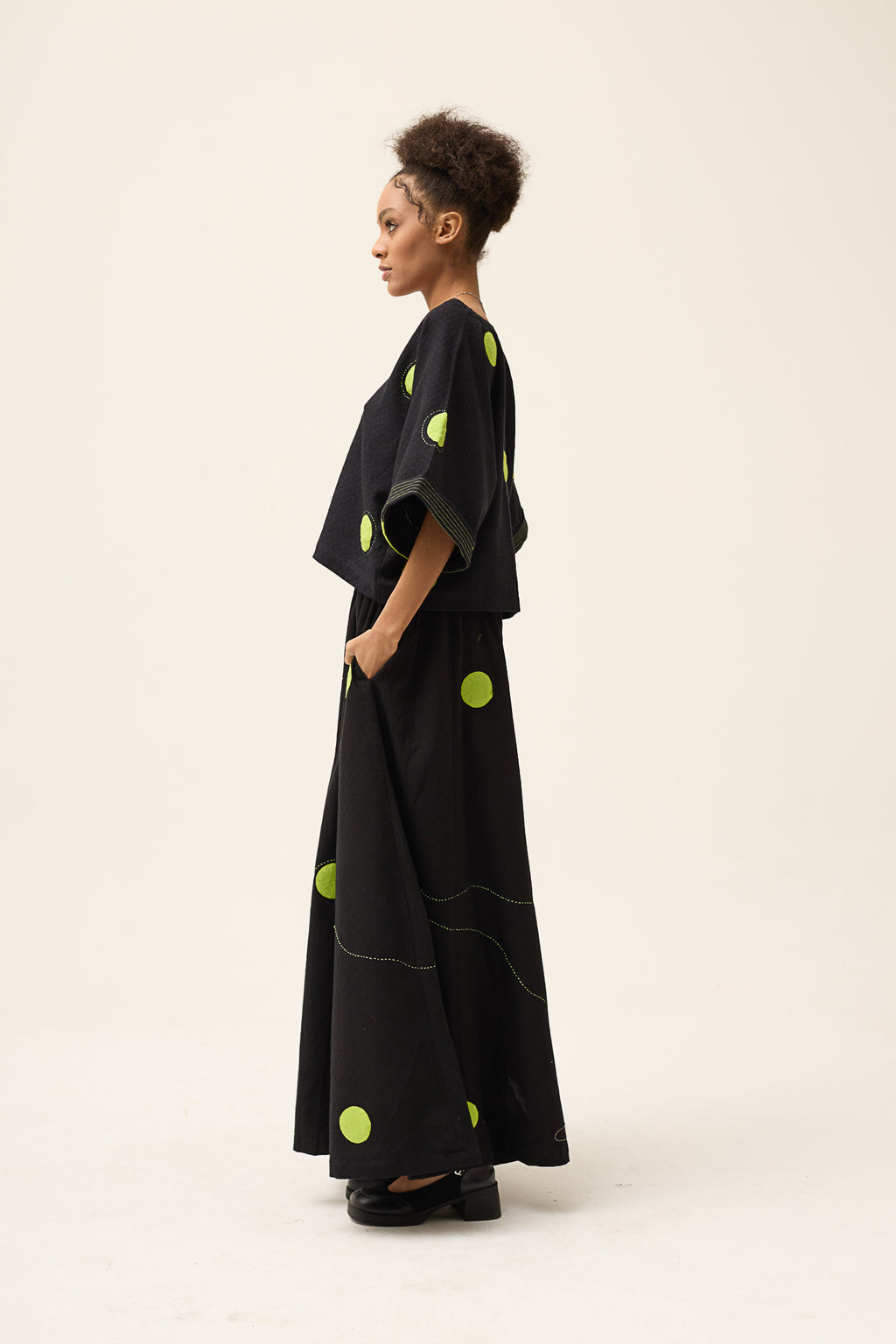 GREEN POLKA RINGA TOP