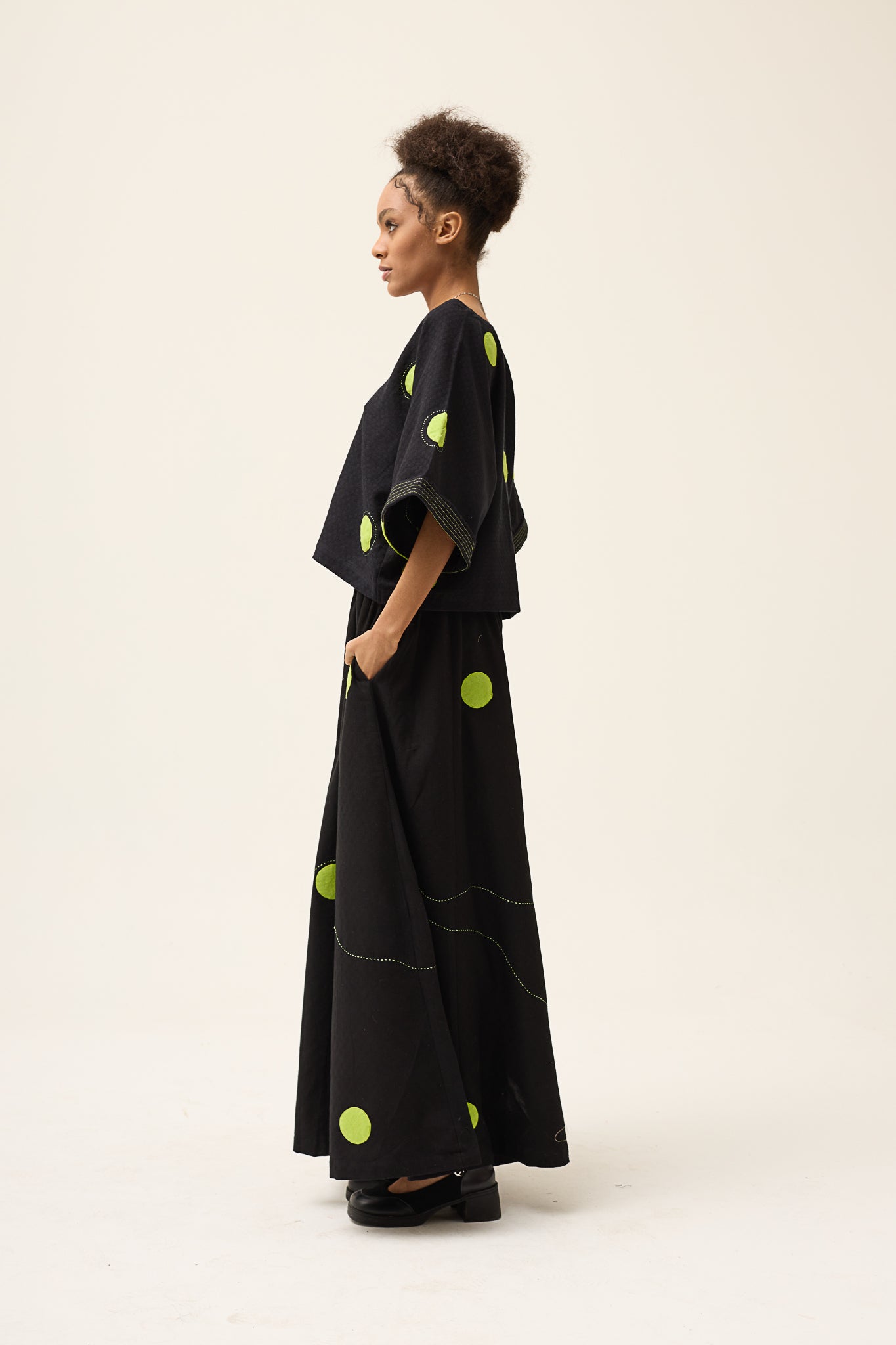 GREEN POLKA RINGA TOP