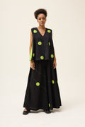 GREEN POLKA WISP TOP