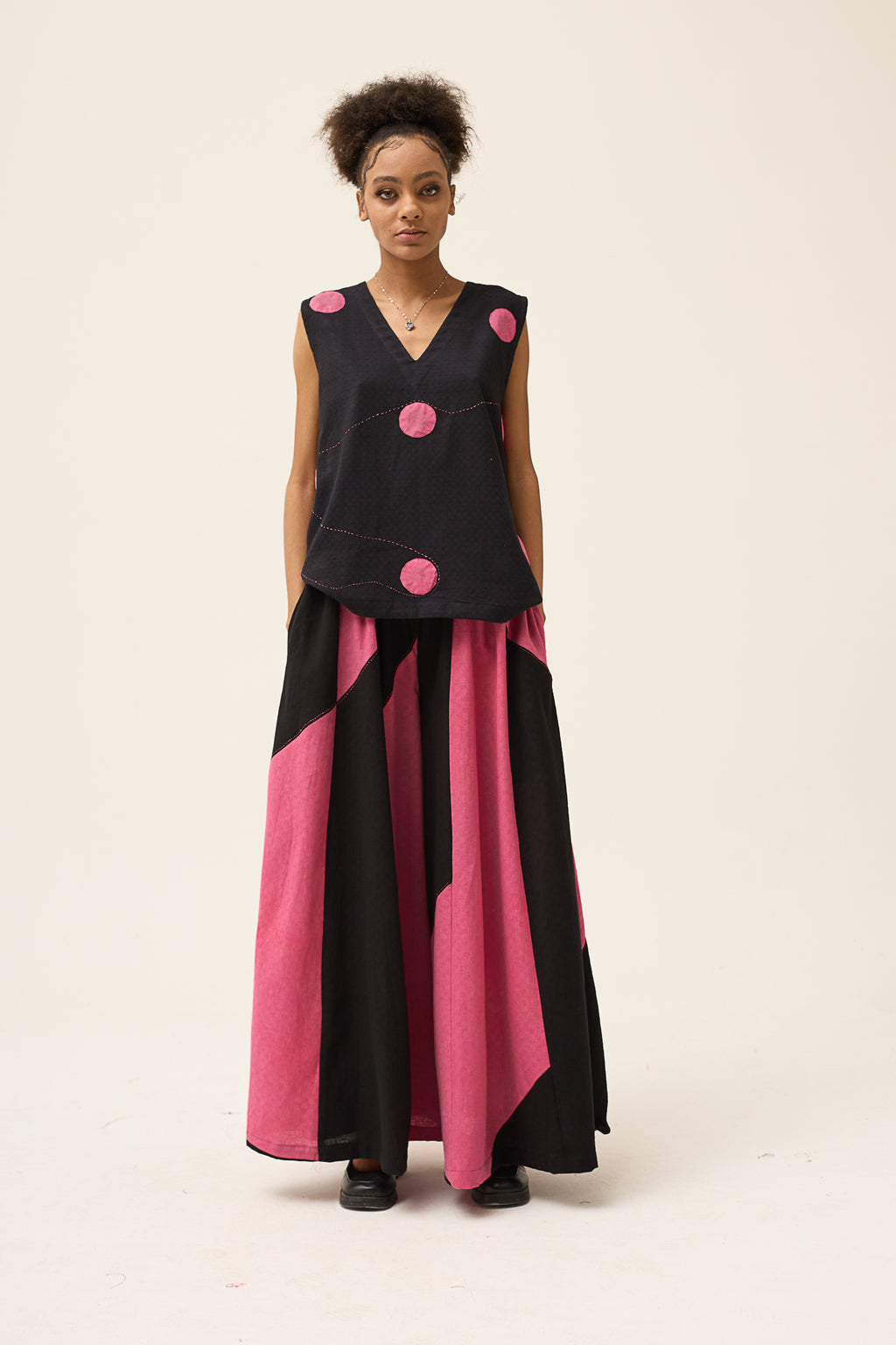 Quirky black pink pant and top