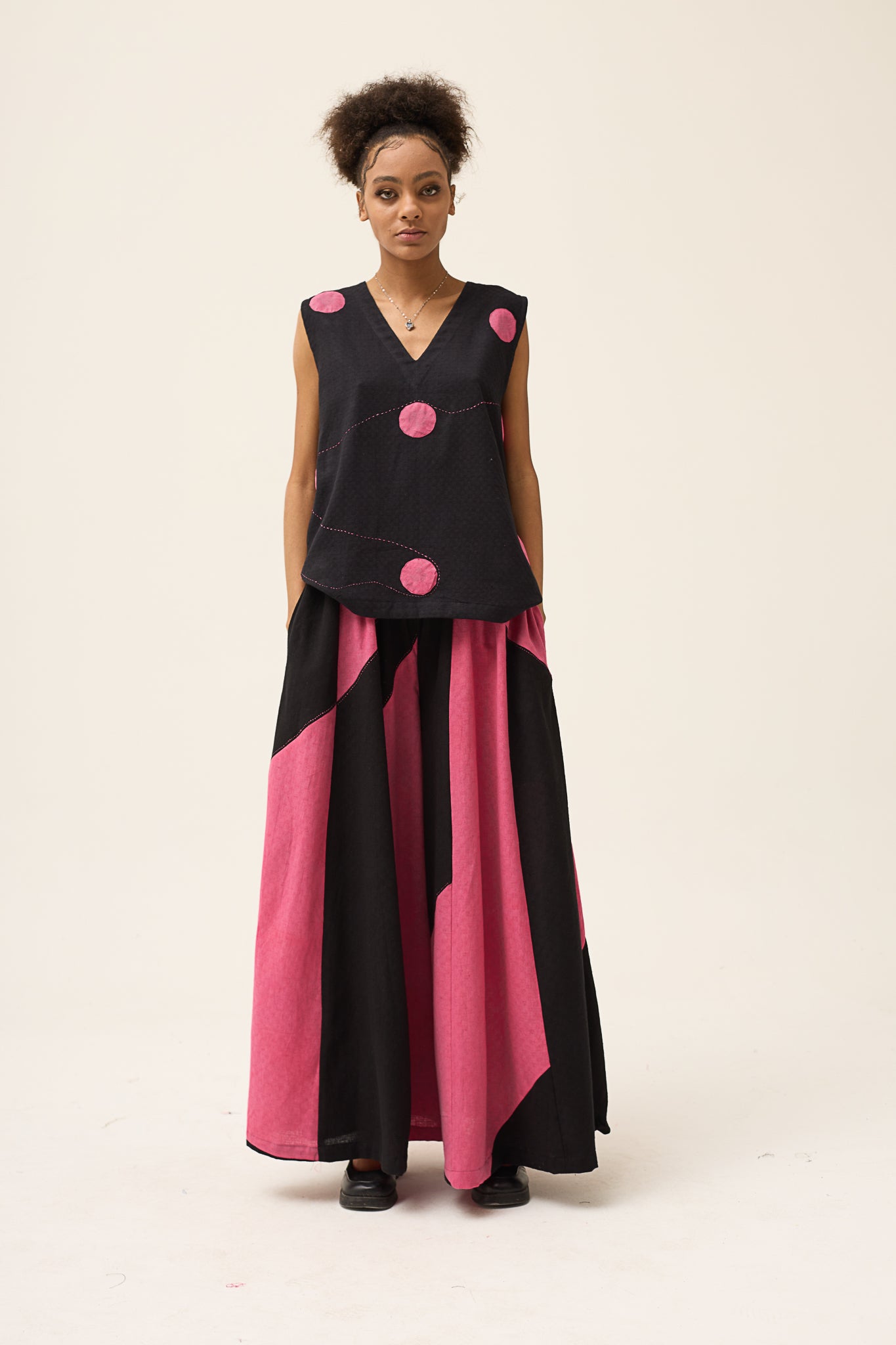 Quirky black pink pant and top