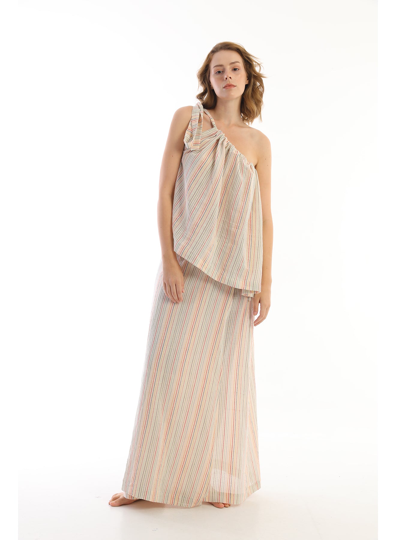 Stripe overlap skirt