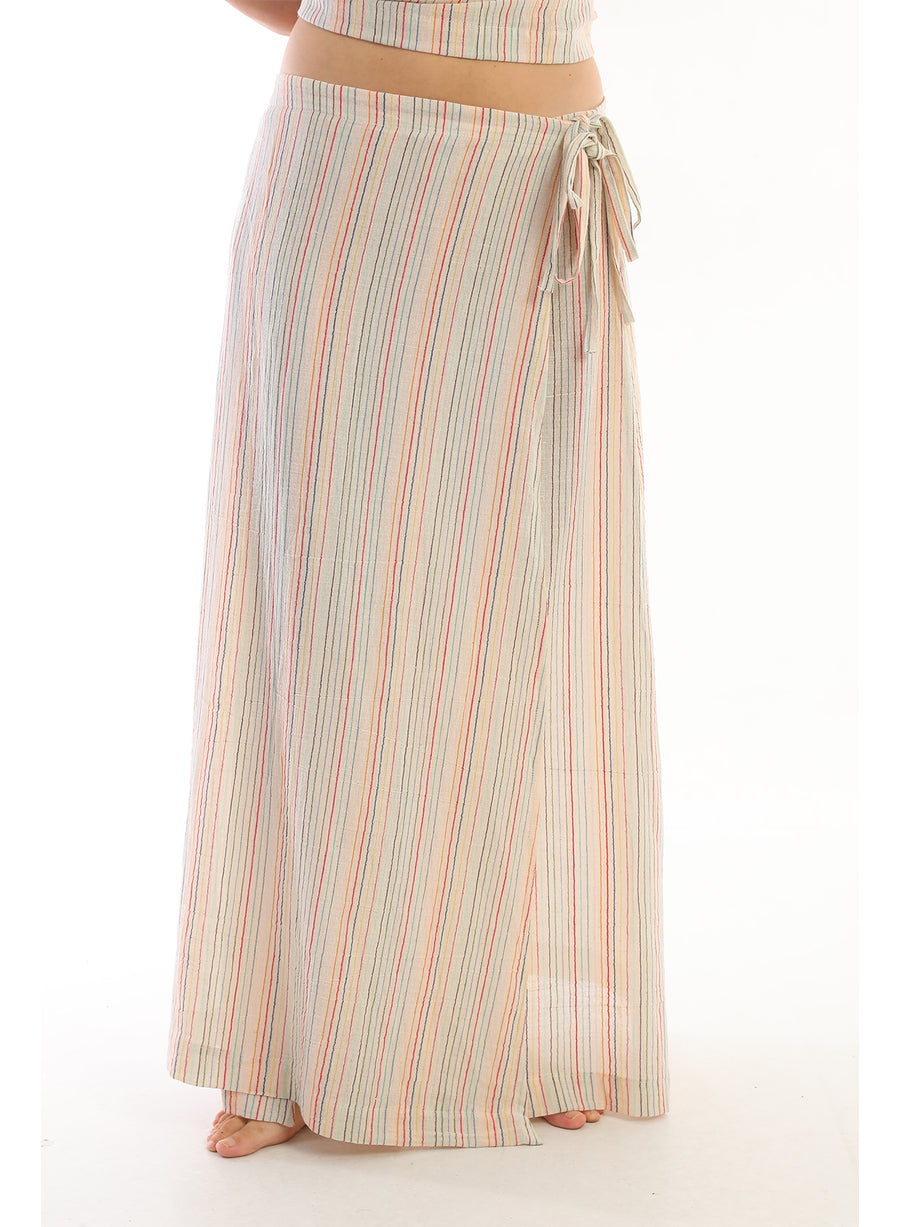 Stripe overlap skirt