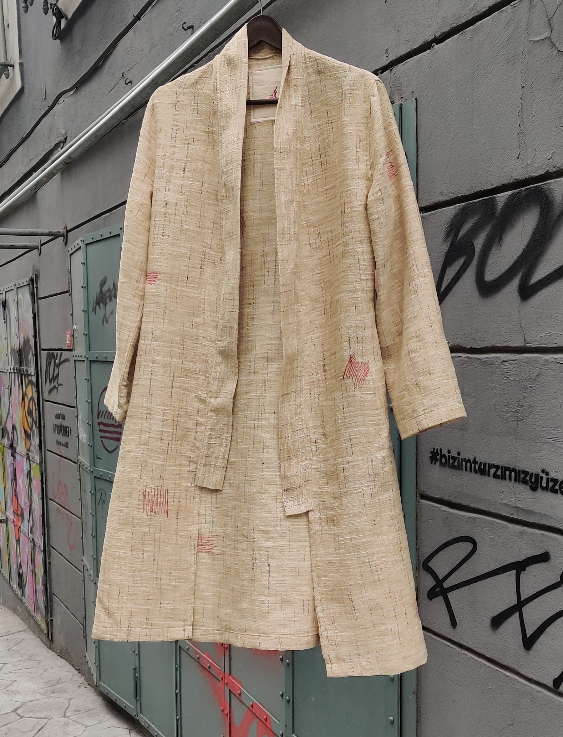 BIEGE SILK COTTON WOVEN JACKET