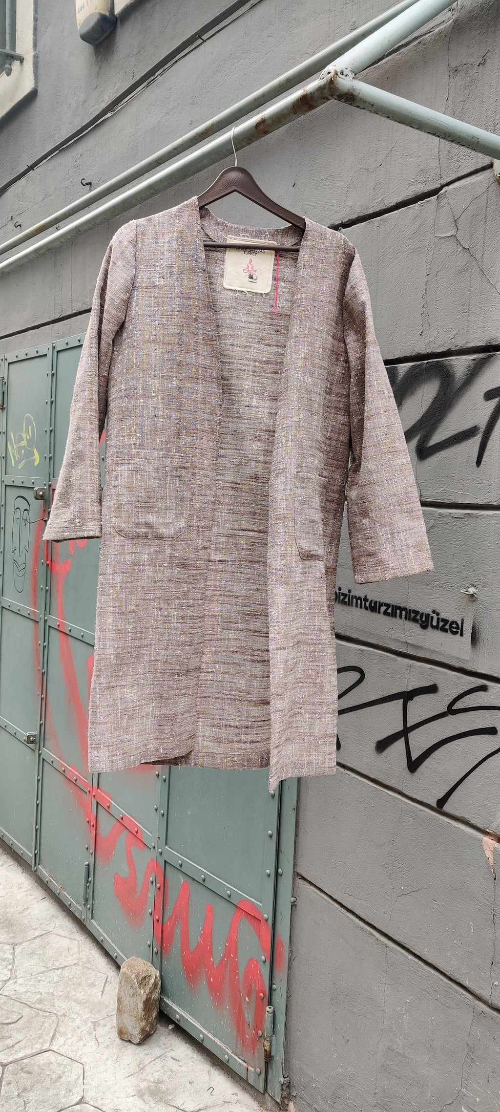 PURPLE WHITE SILK COTTON JACKET