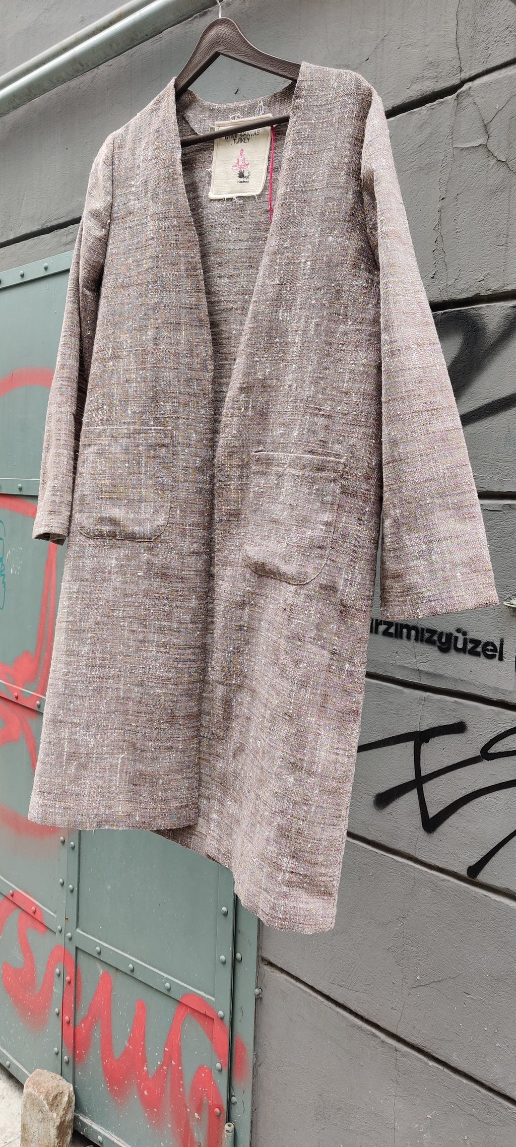 PURPLE WHITE SILK COTTON JACKET