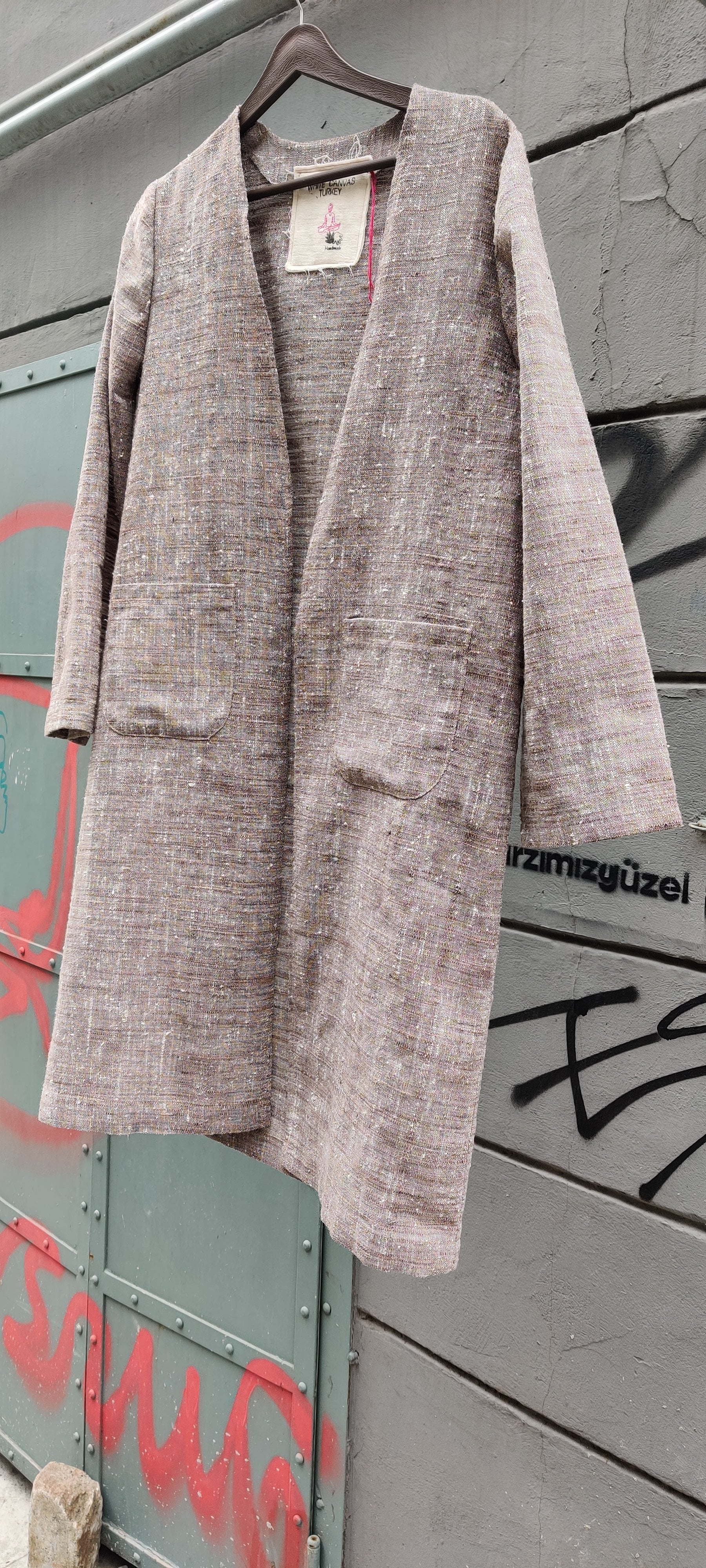 PURPLE WHITE SILK COTTON JACKET