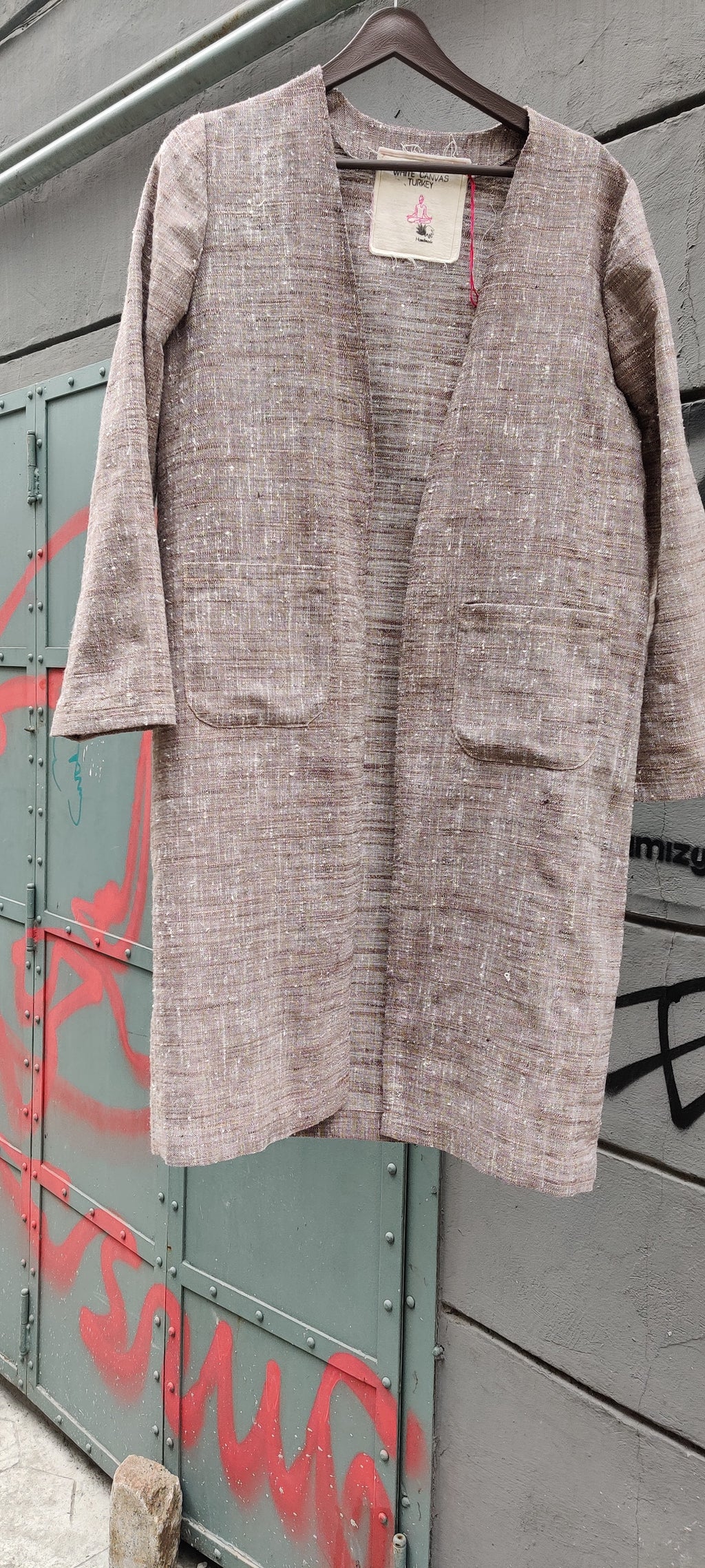 PURPLE WHITE SILK COTTON JACKET